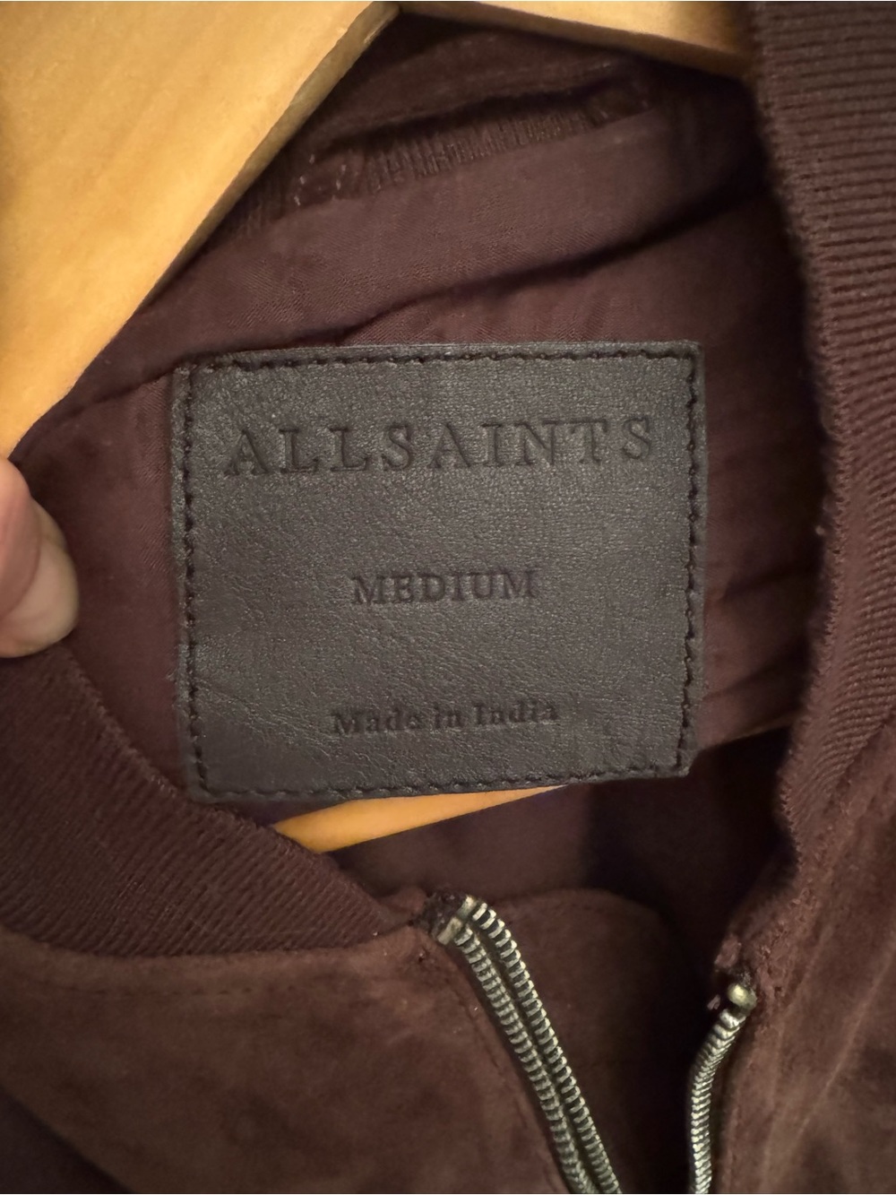 AllSaints Kaigo Bomber, Oxblood Goat Suede, medium, RARE archive - Picture 4 of 5